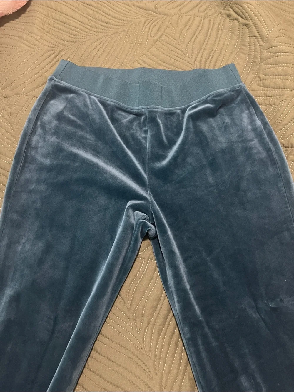 Juicy Couture Teal Velour Hoodie & Pants Set with Rhinestone 'Juicy' Logo